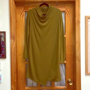 COS Olive Green Cowl-Neck Long Sleeve Dress